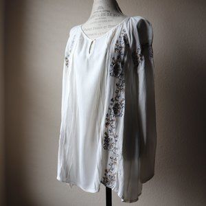 Charming Charlie Peasant Embroidered Top